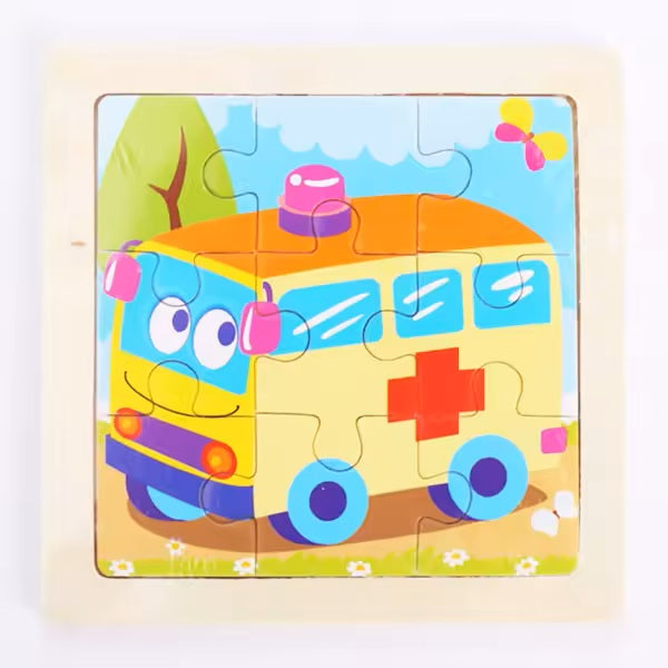 Puidust 9-tükiline pusle