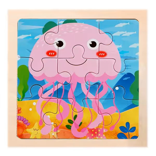 Puidust 9-tükiline pusle