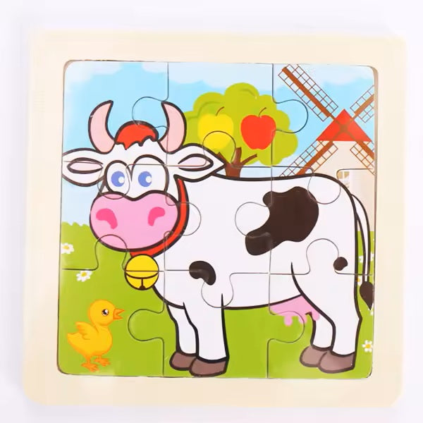 Puidust 9-tükiline pusle