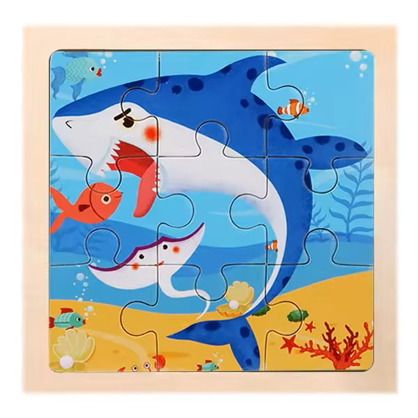 Puidust 9-tükiline pusle