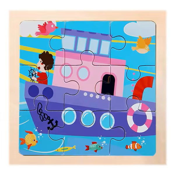 Puidust 9-tükiline pusle