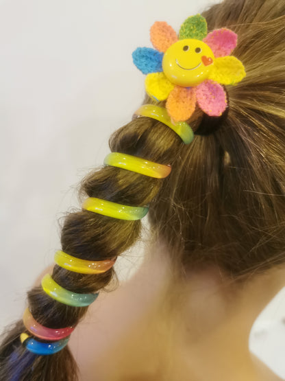 Spiraalsed kaunistused hobusesabale, 2 tk (lill/liblikas)