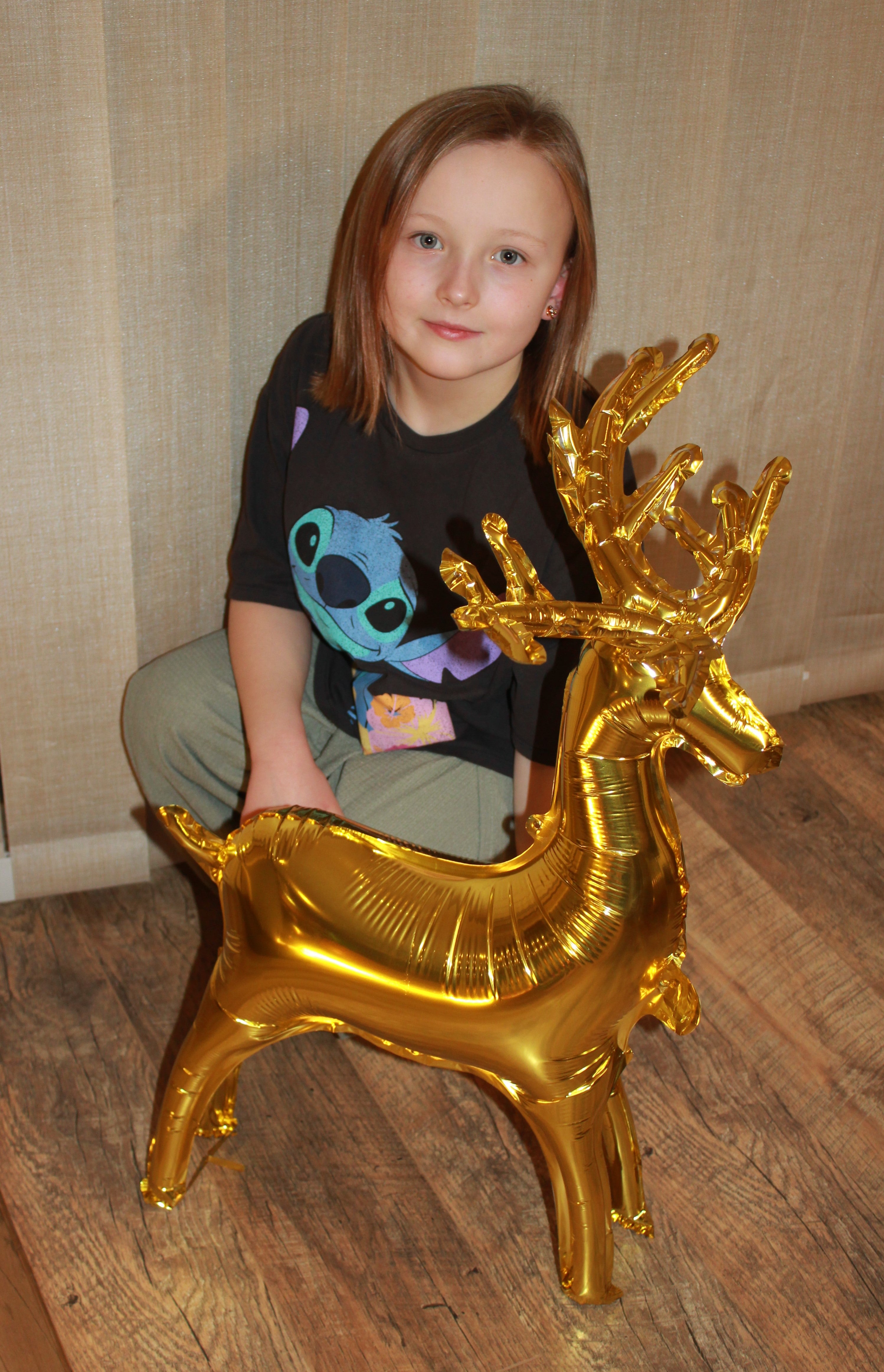 Õhupall seisev kuldne põhjapõder 82 x 40 cm