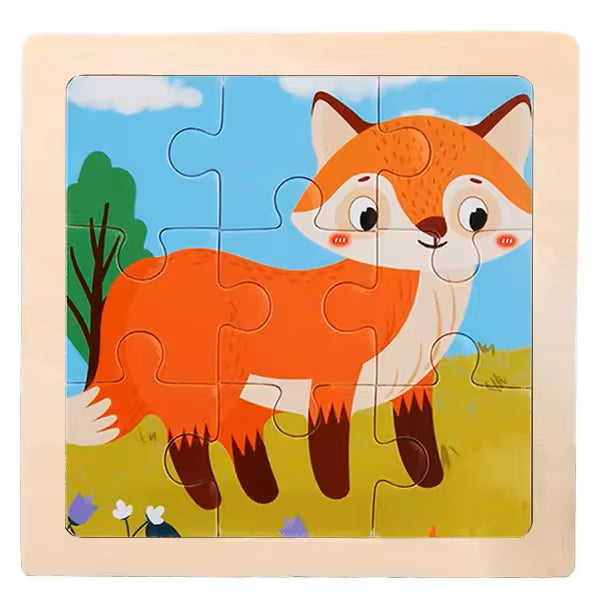 Puidust 9-tükiline pusle