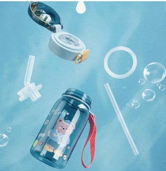 Lekkekindel kõrrega joogipudel, 400 ml