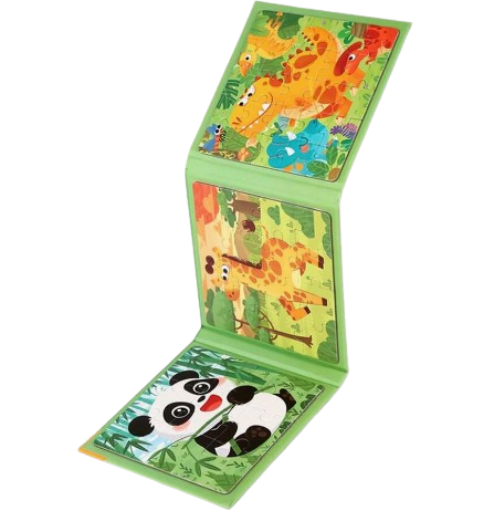 Raamatuks kokkuvolditav magnetpusle