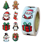 Jõuluteemalised kleebised 500 tk rullis