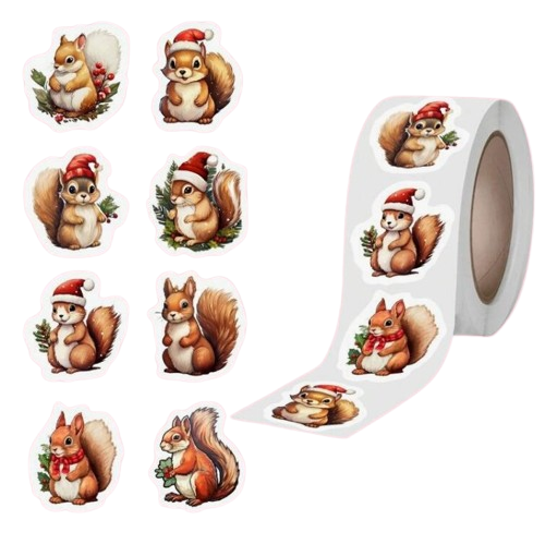 Jõuluteemalised kleebised 500 tk rullis