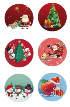 Jõuluteemalised kleebised 500 tk rullis