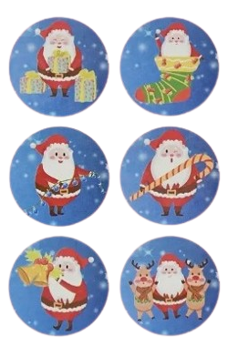 Jõuluteemalised kleebised 500 tk rullis